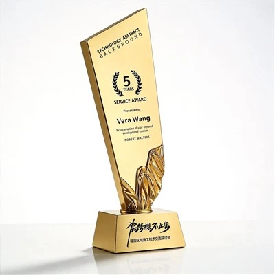 Gold Plated Peak Resin Trophy
