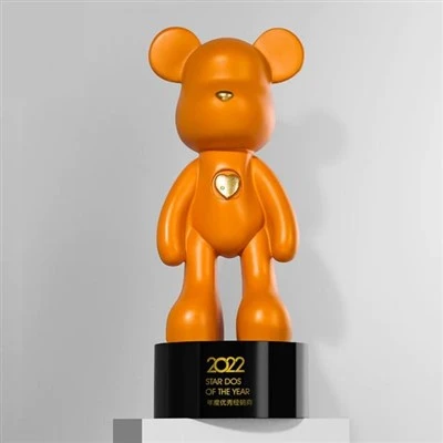 Resin Bear K9 Crystal Trophy